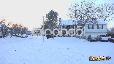 Snow-Dusted Suburban Neighborhood in Winter, Denver, Colorado