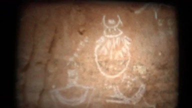 (1950's 8mm Vintage) Cave Man Drawings in Cave