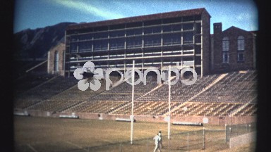 (1960's 8mm Vintage) University of Colorado at Boulder Old Stadium Shots
