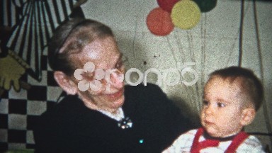(8mm Vintage) Great Grandma with Baby 1957