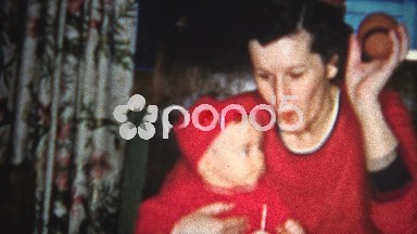 (8mm Vintage) Mother Teaching Baby Football 1957