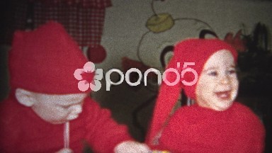 (8mm Vintage) Dressing Up Kids As Santa's Elves