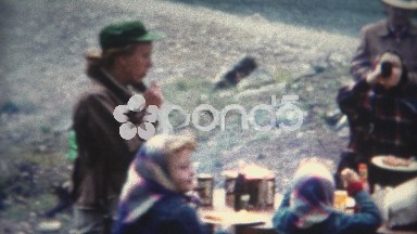(8mm Film) Outdoor Mountain Picnic Cookout 1955