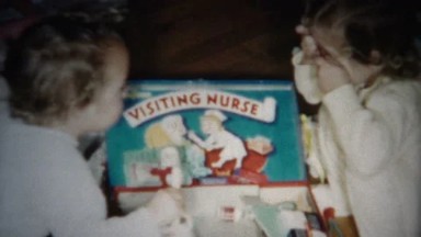 (8mm Film) Girls Playing Visiting Nurse Game 1955
