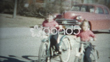(8mm Film) Kids Riding Bikes 1956