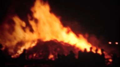 (8mm Film) 1951 Raging Bonfire at Night