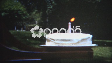 (8mm Film) 1953 Classic Birthday Cake for 1 Year Old
