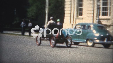 (8mm Film) 1951 Car Show Of Very Old Cars