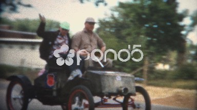 (8mm Film) 1951 Small Town Car Show