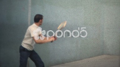 (8mm Vintage) 1971 Man Playing Tennis Against Wall
