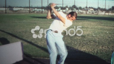El Monte, California-1971: (8mm Vintage) Man At Driving Range