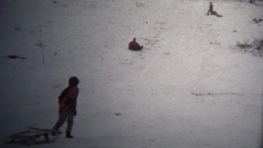 (8mm Vintage) 1972 Winter Tubing Sledding Accident and Pants Repair