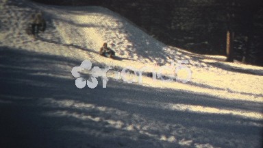 Keystone, Colorado, United States-1972: (8mm Vintage) Women Winter Snow Sledding Tubing