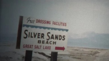 (8mm Vintage) 1966 Silver Sands Beach Great Salt Lake, Utah, USA.