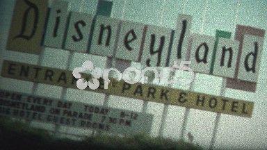 (8mm Vintage) 1968 Disneyland Entrance Sign