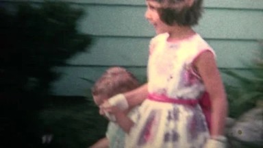 (8mm Vintage) 1966 Child Running Mad, Saved By Kid Sister.