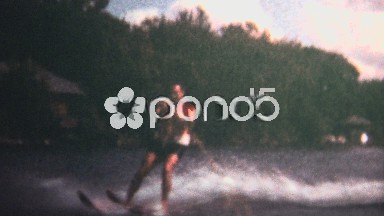 (8mm Vintage) 1966 Man Waterskiing Behind A Boat