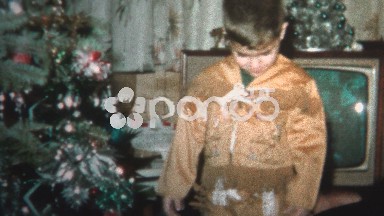 (8mm Vintage) 1965 Boy Gets Indian Costume for Christmas Gift
