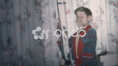 (8mm Vintage) 1965 Boy Gets Skis for Christmas Gift