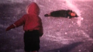 (8mm Vintage) 1966 Kids Winter Iceskating Fail