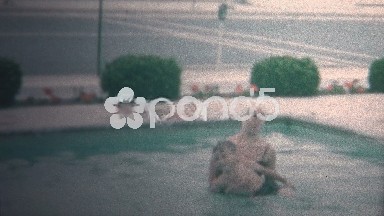 (8mm Vintage) 1966 Mom Teaching Son How to Swim Hotel Pool