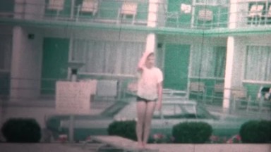 (8mm Vintage) 1966 Kids Diving Board At Motel Pool