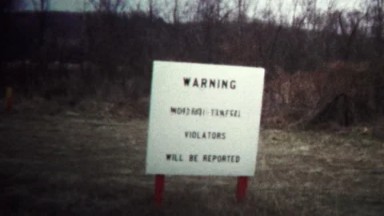(8mm Vintage) 1956 Reporter At Gates Of Secret Government Corporate Headquarters
