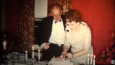 1958 - Old Couple Wedding Anniversary Cake