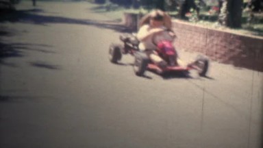 1958 - Boy Driving Gas Powered Go Kart