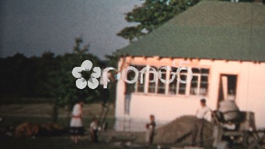 1957 - House Construction Workers Ladder Roof Foreman