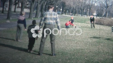 New Haven, Connecticut - 1958: Family Enjoying Football Game