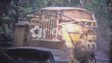 Arkansas, USA (1965): Bulldozer clearing the forest for a new home.