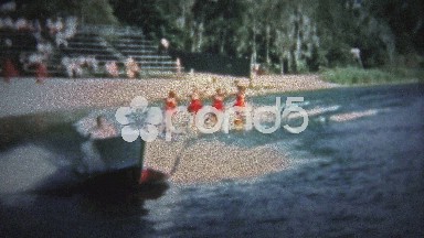 Ft. Lauderdale, USA - 1957: Waterskiing Demonstration on Florida Waters