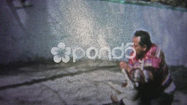 FT. LAUDERDALE, USA - 1957: Native man wrestling alligator for the tourists as a