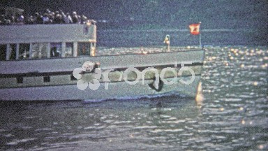 Cologne, Germany - 1966: The Bismarck Boat Cruising the Rhine River
