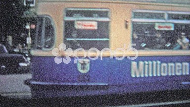 Hamburg, Germany - 1966: Commuter Light Rail Train Close-Up