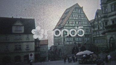 Hamburg, Germany - 1966: Old City Square in the Heart of the Commercial District
