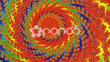 Spiral Fractal Rotating Red Sun Animation Background