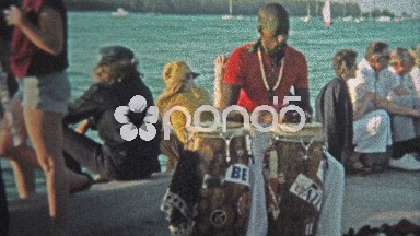 1973: Local Caribbean talented musicians playing conga drums on tourist travel