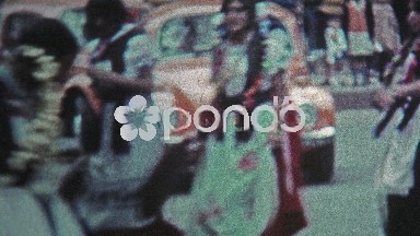 1974: Traditional native dancing on city square for holiday event.