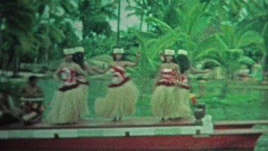 Hawaii 1976: Hawaiian Women Perform Traditional Hula Dance with Skirts
