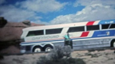 MOAB, UTAH 1975: Senior Group Traveling on a Greyhound Bus Across America.
