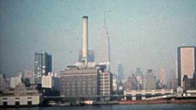 New York City (1975): Manufacturing factory buildings line the East River