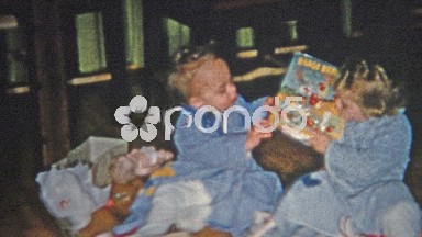 Boulder, Colorado (1952): Girl opening Christmas gifts Bugs Bunny and Donald Duck