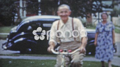 1953: Grandpa's first ride on a bicycle since the 1800's!
