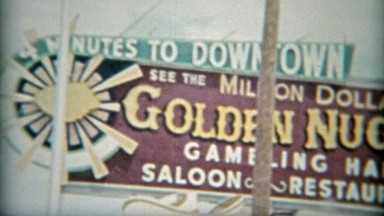 1953: Las Vegas marquee signs Golden Nugget, Sahara, Sands Hotel
