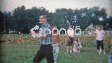 1948: Shirtless Men Playing Baseball in Farm Fields, Dayton, Ohio