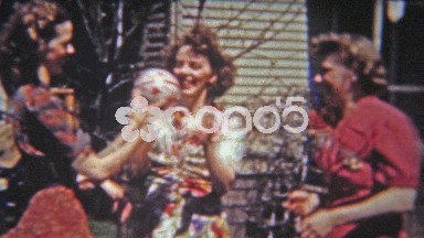 1955: Ladies tossing a ball popular game of the time.