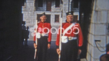 1956: Military Soldiers Change of Guard Ceremony at Historic Fortress in Montreal