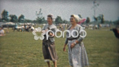 1956: Old Women Catching Baseballs in a Public Park in Flint, Michigan